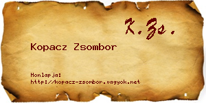 Kopacz Zsombor névjegykártya
